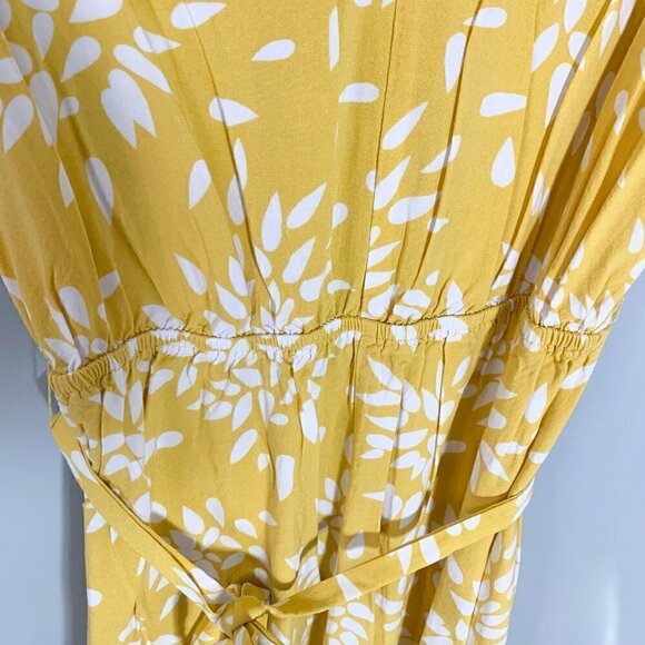 A New Day yellow floral sleeveless unlined flowy midi dress - Small - Picture 4 of 10